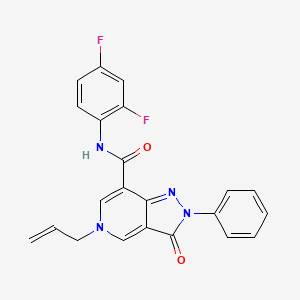 molecular formula C22H16F2N4O2 B2877432 5-烯丙基-N-(2,4-二氟苯基)-3-氧代-2-苯基-3,5-二氢-2H-吡唑并[4,3-c]吡啶-7-甲酰胺 CAS No. 921823-27-0