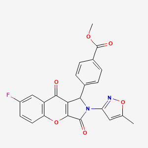 Methyl 4-(7-fluoro-2-(5-methylisoxazol-3-yl)-3,9-dioxo-1,2,3,9-tetrahydrochromeno[2,3-c]pyrrol-1-yl)benzoate