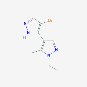 4-bromo-1'-ethyl-5'-methyl-1H,1'H-3,4'-bipyrazole