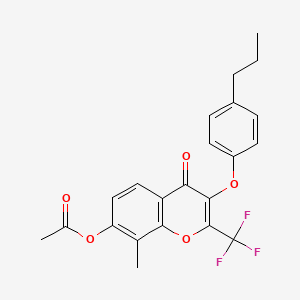 8-methyl-4-oxo-3-(4-propylphenoxy)-2-(trifluoromethyl)-4H-chromen-7-yl acetate