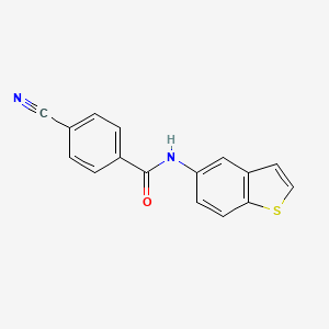 molecular formula C16H10N2OS B2877457 N-(benzo[b]thiophen-5-yl)-4-cyanobenzamide CAS No. 477502-81-1