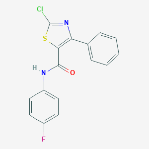 molecular formula C16H10ClFN2OS B287746 2-chloro-N-(4-fluorophenyl)-4-phenyl-1,3-thiazole-5-carboxamide 