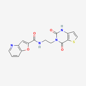 molecular formula C16H12N4O4S B2877462 N-(2-(2,4-dioxo-1,2-dihydrothieno[3,2-d]pyrimidin-3(4H)-yl)ethyl)furo[3,2-b]pyridine-2-carboxamide CAS No. 2034374-11-1