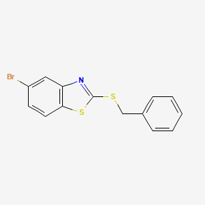 molecular formula C14H10BrNS2 B2877465 2-(Benzylthio)-5-bromobenzo[d]thiazole CAS No. 1788589-73-0