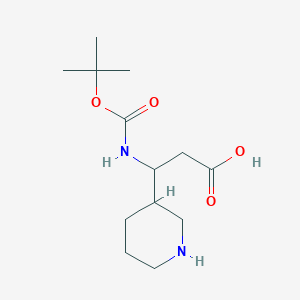 molecular formula C13H24N2O4 B2877473 3-Tert-butoxycarbonylamino-3-piperidin-3-yl-propionic acid CAS No. 372144-09-7
