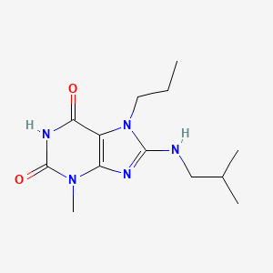 molecular formula C13H21N5O2 B2877474 8-(异丁基氨基)-3-甲基-7-丙基-1H-嘌呤-2,6(3H,7H)-二酮 CAS No. 923183-79-3