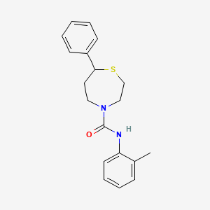 molecular formula C19H22N2OS B2877491 7-phenyl-N-(o-tolyl)-1,4-thiazepane-4-carboxamide CAS No. 1797738-15-8