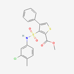 molecular formula C19H16ClNO4S2 B2877496 Methyl 3-[(3-chloro-4-methylphenyl)sulfamoyl]-4-phenylthiophene-2-carboxylate CAS No. 895263-65-7