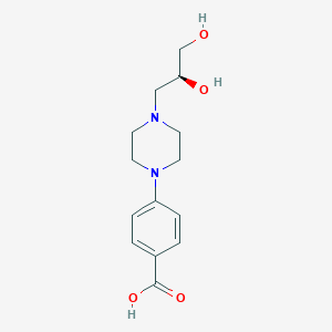 molecular formula C14H20N2O4 B2877497 (S)-4-(4-(2,3-二羟基丙基)哌嗪-1-基)苯甲酸 CAS No. 2241107-60-6