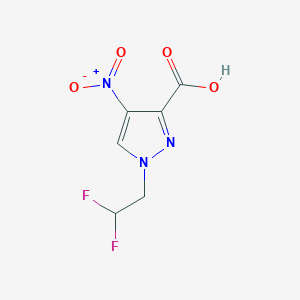 molecular formula C6H5F2N3O4 B2877499 1-(2,2-二氟乙基)-4-硝基-1H-吡唑-3-羧酸 CAS No. 1006442-59-6