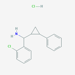molecular formula C16H17Cl2N B2877503 (2-Chlorophenyl)-(2-phenylcyclopropyl)methanamine;hydrochloride CAS No. 2247103-35-9