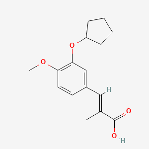 molecular formula C16H20O4 B2877510 (E)-3-(3-(Cyclopentyloxy)-4-methoxyphenyl)-2-methylacrylic acid CAS No. 168169-98-0