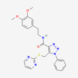 N-(3,4-dimethoxyphenethyl)-1-phenyl-5-((pyrimidin-2-ylthio)methyl)-1H-1,2,3-triazole-4-carboxamide