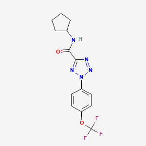 molecular formula C14H14F3N5O2 B2877517 N-cyclopentyl-2-(4-(trifluoromethoxy)phenyl)-2H-tetrazole-5-carboxamide CAS No. 1396874-71-7