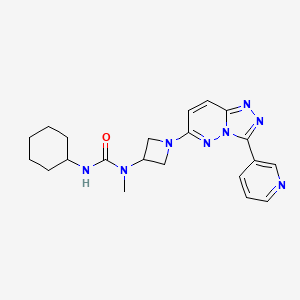 molecular formula C21H26N8O B2877519 3-Cyclohexyl-1-methyl-1-[1-(3-pyridin-3-yl-[1,2,4]triazolo[4,3-b]pyridazin-6-yl)azetidin-3-yl]urea CAS No. 2379995-16-9