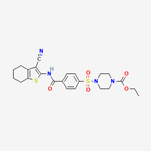 Ethyl 4-((4-((3-cyano-4,5,6,7-tetrahydrobenzo[b]thiophen-2-yl)carbamoyl)phenyl)sulfonyl)piperazine-1-carboxylate
