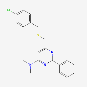 N-(6-{[(4-chlorobenzyl)sulfanyl]methyl}-2-phenyl-4-pyrimidinyl)-N,N-dimethylamine