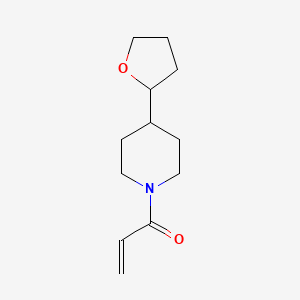molecular formula C12H19NO2 B2877533 1-[4-(Oxolan-2-yl)piperidin-1-yl]prop-2-en-1-one CAS No. 2189894-93-5