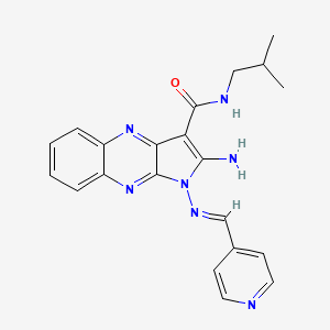 (E)-2-amino-N-isobutyl-1-((pyridin-4-ylmethylene)amino)-1H-pyrrolo[2,3-b]quinoxaline-3-carboxamide