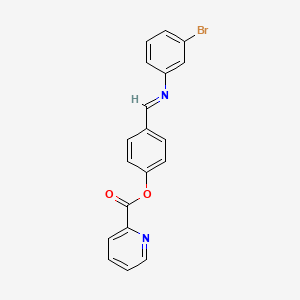 molecular formula C19H13BrN2O2 B2877543 (E)-4-(((3-bromophenyl)imino)methyl)phenyl picolinate CAS No. 403830-21-7