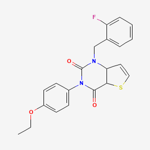 molecular formula C21H17FN2O3S B2877544 3-(4-乙氧基苯基)-1-[(2-氟苯基)甲基]-1H,2H,3H,4H-噻吩[3,2-d]嘧啶-2,4-二酮 CAS No. 1326942-35-1