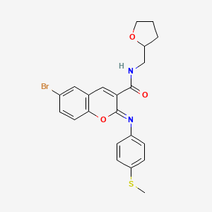 molecular formula C22H21BrN2O3S B2877546 (2Z)-6-bromo-2-{[4-(methylsulfanyl)phenyl]imino}-N-(tetrahydrofuran-2-ylmethyl)-2H-chromene-3-carboxamide CAS No. 1327168-66-0