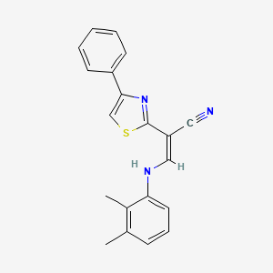 molecular formula C20H17N3S B2877548 (Z)-3-((2,3-dimethylphenyl)amino)-2-(4-phenylthiazol-2-yl)acrylonitrile CAS No. 373613-57-1