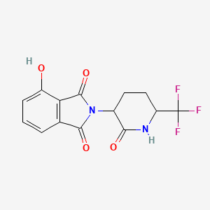 molecular formula C14H11F3N2O4 B2877552 4-羟基-2-[2-氧代-6-(三氟甲基)哌啶-3-基]异吲哚-1,3-二酮 CAS No. 2416235-20-4