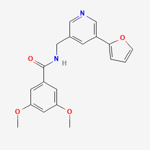 molecular formula C19H18N2O4 B2877557 N-((5-(furan-2-yl)pyridin-3-yl)methyl)-3,5-dimethoxybenzamide CAS No. 2034536-68-8