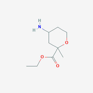 molecular formula C9H18ClNO3 B2877560 4-氨基-2-甲基氧杂环-2-羧酸乙酯 CAS No. 2089690-83-3