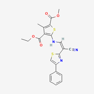 (Z)-4-ethyl 2-methyl 5-((2-cyano-2-(4-phenylthiazol-2-yl)vinyl)amino)-3-methylthiophene-2,4-dicarboxylate