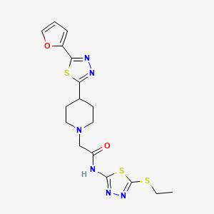 N-(5-(ethylthio)-1,3,4-thiadiazol-2-yl)-2-(4-(5-(furan-2-yl)-1,3,4-thiadiazol-2-yl)piperidin-1-yl)acetamide