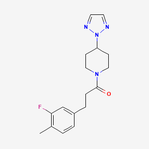 1-(4-(2H-1,2,3-triazol-2-yl)piperidin-1-yl)-3-(3-fluoro-4-methylphenyl)propan-1-one