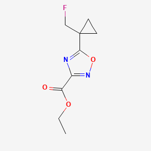 molecular formula C9H11FN2O3 B2877605 Ethyl 5-[1-(fluoromethyl)cyclopropyl]-1,2,4-oxadiazole-3-carboxylate CAS No. 2243521-15-3