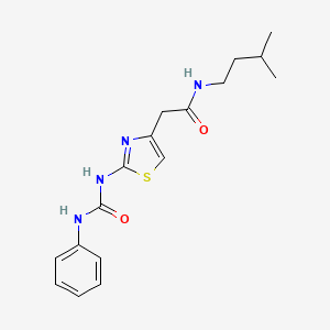 N-isopentyl-2-(2-(3-phenylureido)thiazol-4-yl)acetamide