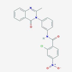 molecular formula C22H15ClN4O4 B2877609 2-chloro-N-(3-(2-methyl-4-oxoquinazolin-3(4H)-yl)phenyl)-4-nitrobenzamide CAS No. 898420-17-2