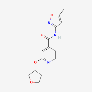 molecular formula C14H15N3O4 B2877612 N-(5-methylisoxazol-3-yl)-2-((tetrahydrofuran-3-yl)oxy)isonicotinamide CAS No. 1904091-50-4