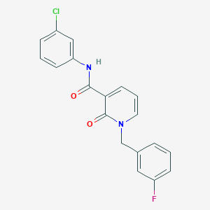 molecular formula C19H14ClFN2O2 B2877615 N-(3-chlorophenyl)-1-(3-fluorobenzyl)-2-oxo-1,2-dihydropyridine-3-carboxamide CAS No. 933251-97-9