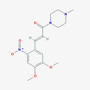 molecular formula C16H21N3O5 B2877623 (E)-3-(4,5-二甲氧基-2-硝基苯基)-1-(4-甲基哌嗪)-2-丙烯-1-酮 CAS No. 331461-82-6