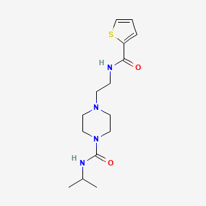 molecular formula C15H24N4O2S B2877627 N-异丙基-4-(2-(噻吩-2-甲酰胺)乙基)哌嗪-1-甲酰胺 CAS No. 1207003-65-3