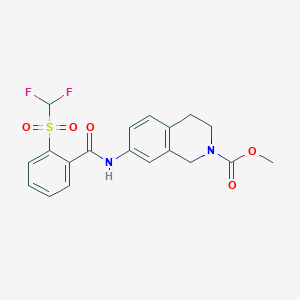 methyl 7-(2-((difluoromethyl)sulfonyl)benzamido)-3,4-dihydroisoquinoline-2(1H)-carboxylate