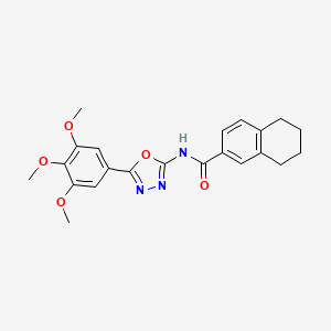 molecular formula C22H23N3O5 B2877631 N-(5-(3,4,5-trimethoxyphenyl)-1,3,4-oxadiazol-2-yl)-5,6,7,8-tetrahydronaphthalene-2-carboxamide CAS No. 891120-48-2