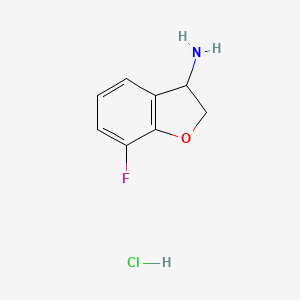 molecular formula C8H9ClFNO B2877638 7-Fluoro-2,3-dihydrobenzo[b]furan-3-ylamine hydrochloride CAS No. 2470436-13-4