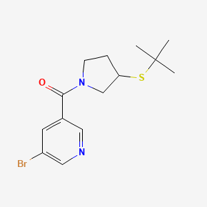 molecular formula C14H19BrN2OS B2877641 (5-溴吡啶-3-基)(3-(叔丁基硫代)吡咯烷-1-基)甲酮 CAS No. 1797611-98-3