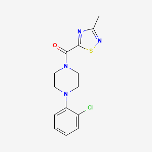 molecular formula C14H15ClN4OS B2877649 (4-(2-Chlorophenyl)piperazin-1-yl)(3-methyl-1,2,4-thiadiazol-5-yl)methanone CAS No. 1448053-61-9