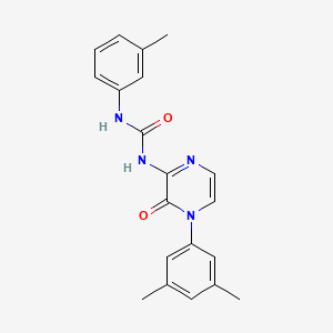 molecular formula C20H20N4O2 B2877651 1-(4-(3,5-Dimethylphenyl)-3-oxo-3,4-dihydropyrazin-2-yl)-3-(m-tolyl)urea CAS No. 1206986-45-9