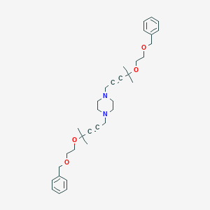 molecular formula C34H46N2O4 B287766 1,4-Bis{4-[2-(benzyloxy)ethoxy]-4-methyl-2-pentynyl}piperazine 