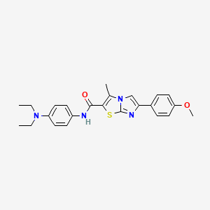 molecular formula C24H26N4O2S B2877662 N-[4-(diethylamino)phenyl]-6-(4-methoxyphenyl)-3-methylimidazo[2,1-b][1,3]thiazole-2-carboxamide CAS No. 1005300-70-8