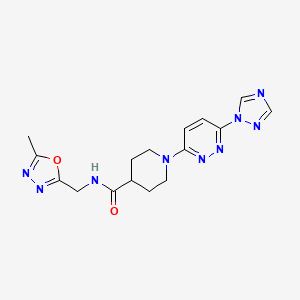 1-(6-(1H-1,2,4-triazol-1-yl)pyridazin-3-yl)-N-((5-methyl-1,3,4-oxadiazol-2-yl)methyl)piperidine-4-carboxamide