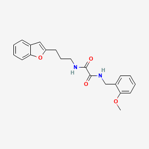 molecular formula C21H22N2O4 B2877676 N1-(3-(benzofuran-2-yl)propyl)-N2-(2-methoxybenzyl)oxalamide CAS No. 2034351-25-0